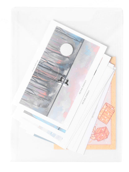 YESSART 7x9 Clear Plastic Envelopes Hook Loop Closure Receipt Stickers Storage Holder 40 Pack (clear-40 pack)