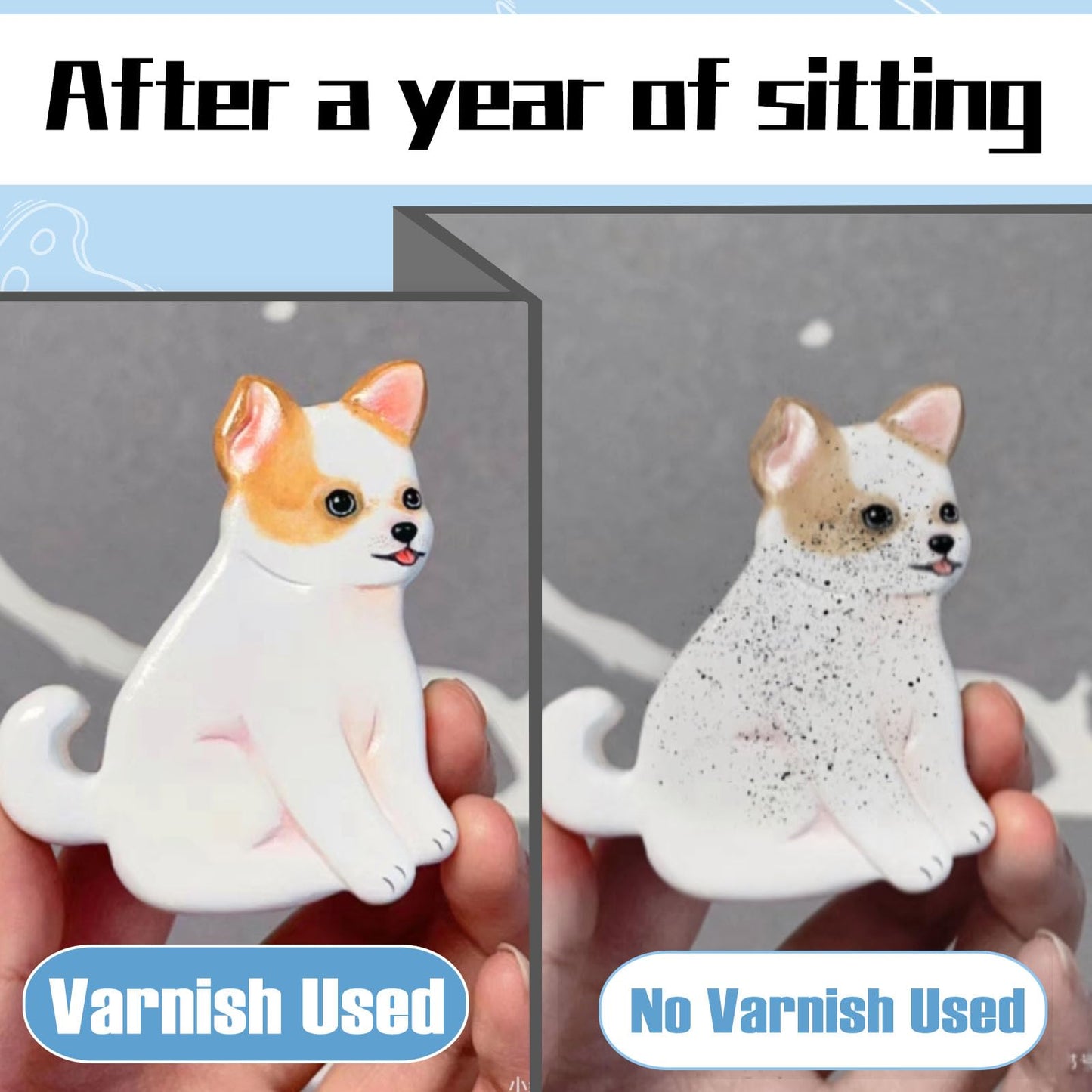 100ml Air Dry Clay Varnish，Air Dry Clay Sealant for Airdry Clay，Air Dry Clay Glaze Can Not Only Used to Prevent Clay Cracking, Scratches, and Wear,It Can Also Having a Glossy Glaze Effect (gloss)