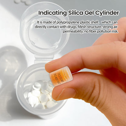 Wisesorb 1 Gram 100 Packs Desiccant Canister, Silica Gel Clear Capsules, Orange-White Indicating Desiccant Packets, Food Grade Safe Moisture Absorbers for Storage, Pill Bottles, Spices