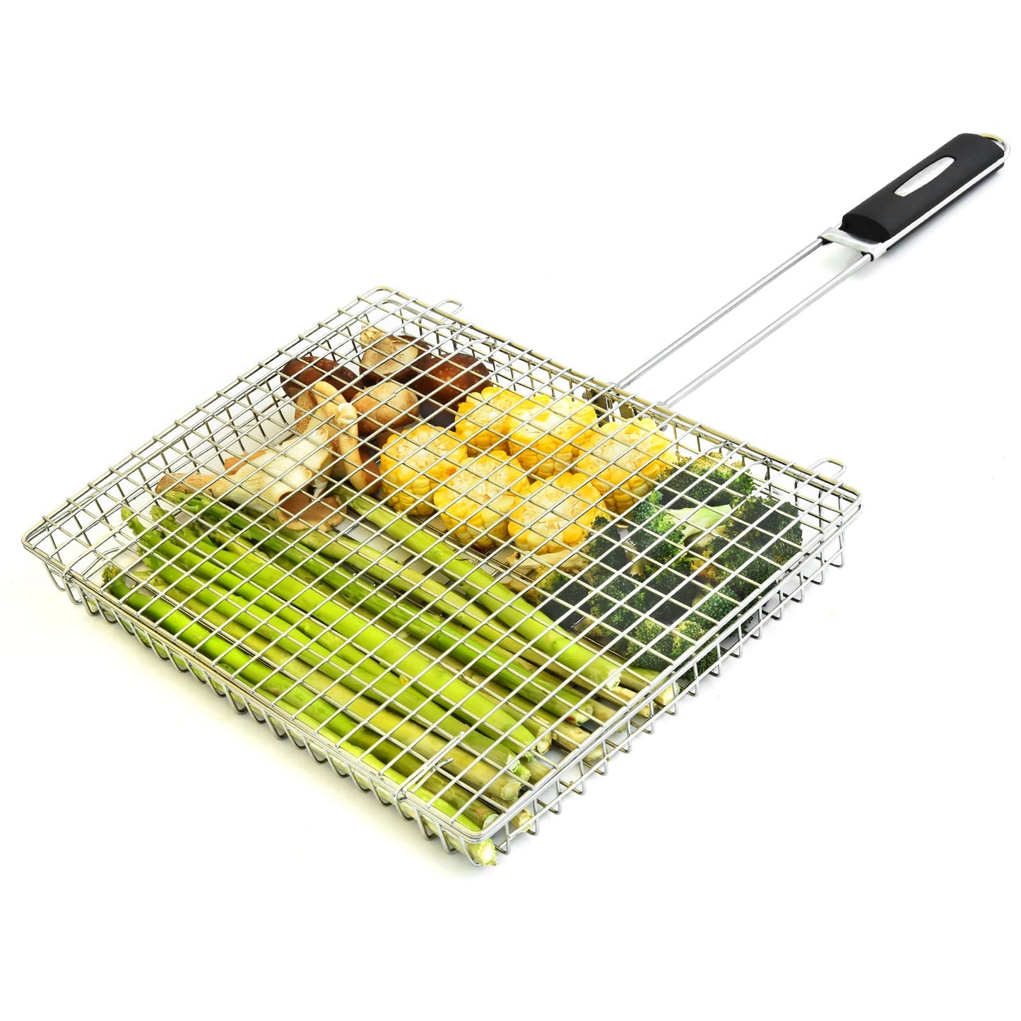 RTT Grill Basket Extra Large, Grill Accessories for Outdoor Grill, Fish & Veggie Grill Basket, Stainless Steel, Rectangular, Silver