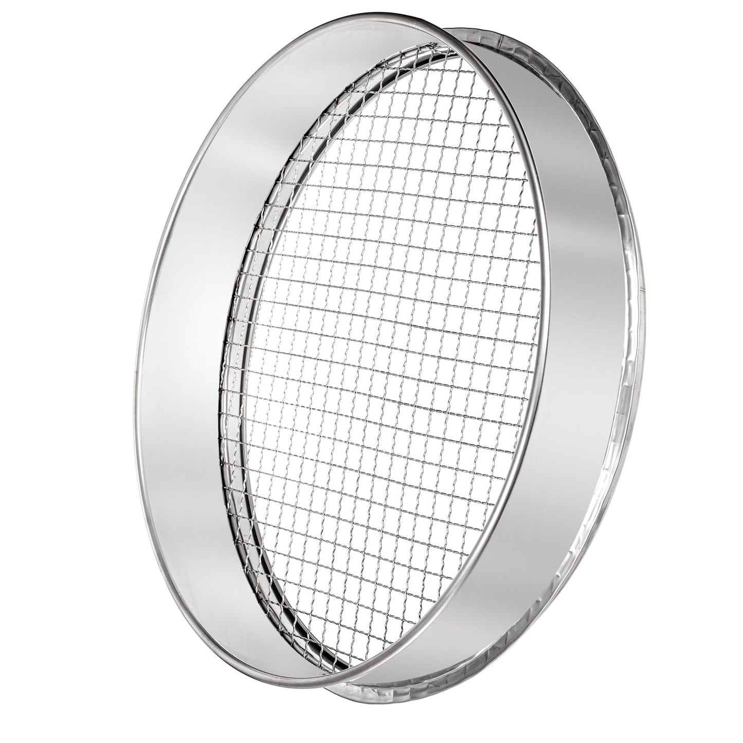 Suwimut Soil Sifter for Gardening, 12 Inch Large Stainless Steel Soil Sieve with 0.39 Inch Mesh, Garden Sifting Screen for Dirt, Sand, Rock, Filtration, Compost and Bonsai