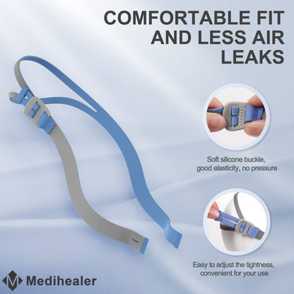 2PCS Replacement Headgears Compatible with Resmed Airfit P10 and Airfit N30- Advanced & Upgraded P10 N30 Headgear, Elastic & Adjustable Straps Great-Value Supplies by Medihealer