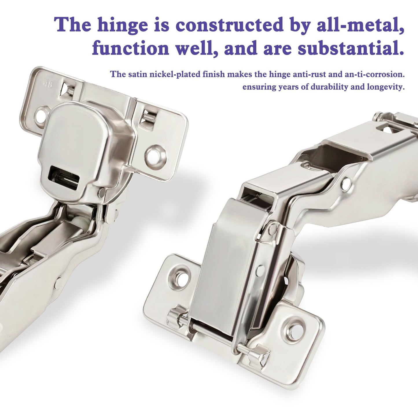 2 Pack 165 Degree Full Overlay Kitchen Cabinet Hinges,Soft Close Kitchen Cabinet Door Hinges for Lazy Susan Corner Kitchen Cabinets Cabinet Folden Door, Clip-on Concealed Cabinet Hardware