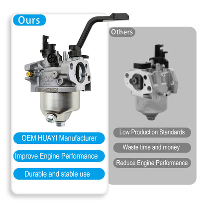 YGQ Huayi P19-1 OEM Generator Carburetor Kit for Champion Predator Honda GX160 Generac 3500 4000 3000 4500 4375 3550 3650 GP 3250 3300 Watt 196cc 208cc 212cc 2cc 2cc cc 2cc