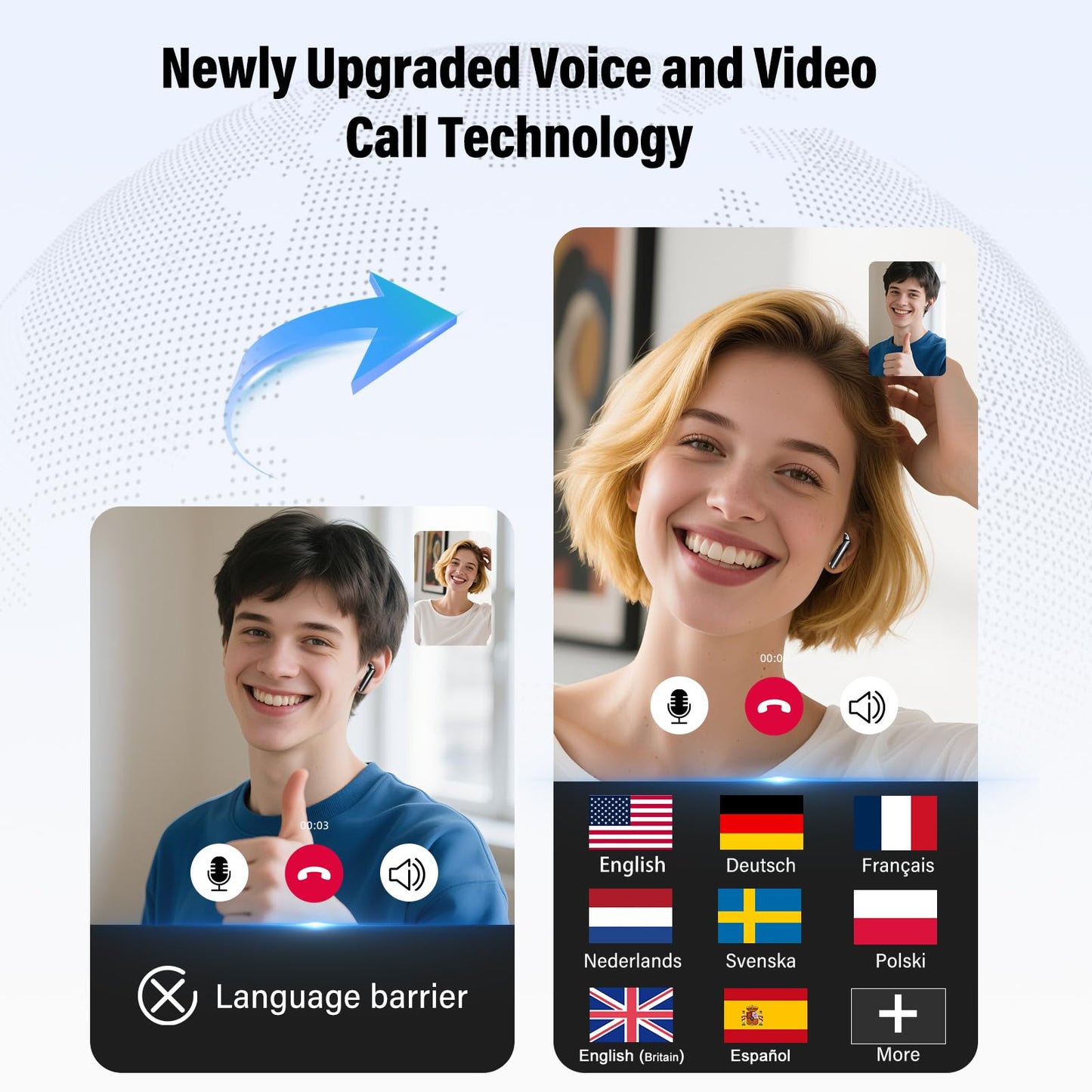 Ai Translation Earbuds Real Time, 3-in-1 Buletooth 5.4 Translator Earbuds with 5 Translation Modes/164 Languages/No Subscription Required, 48H Headphones Translator for Travel/Business/Leaning