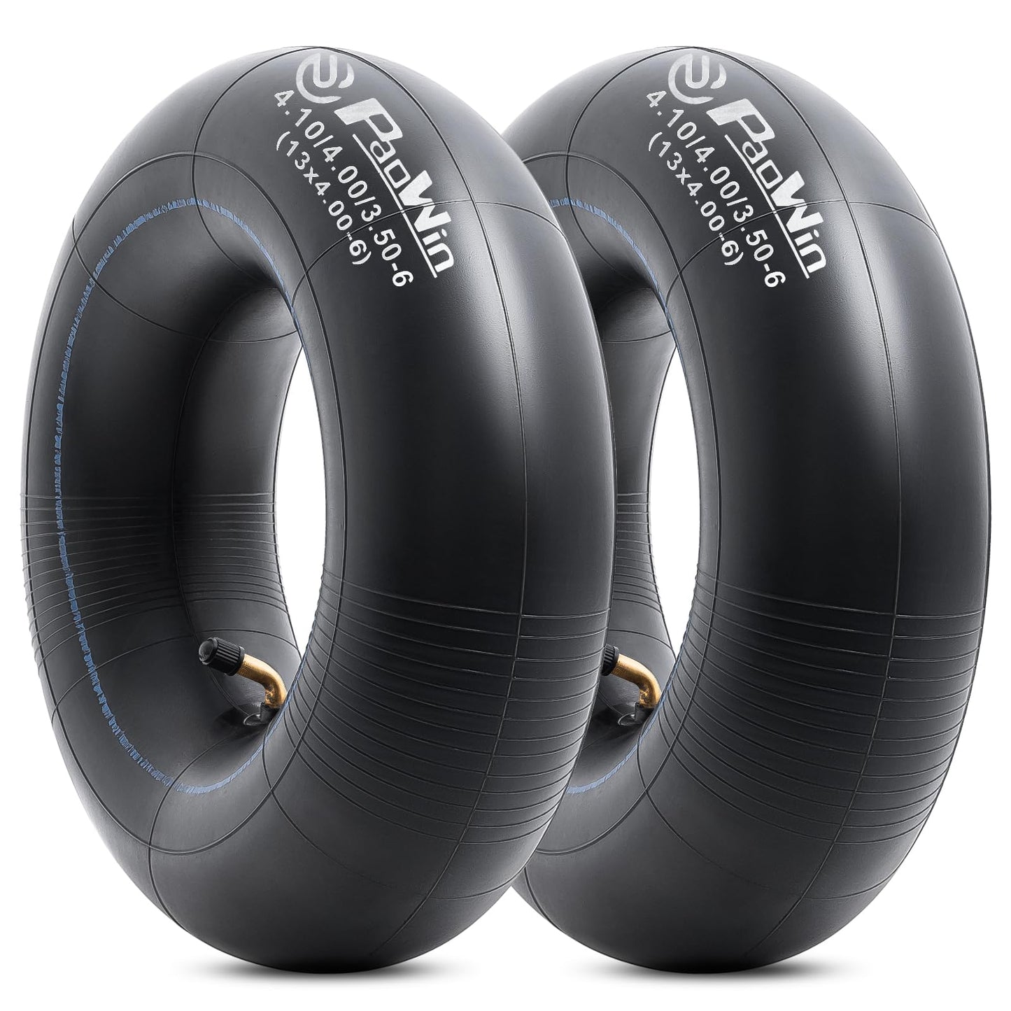 2 PCS 4.10/4.00/3.50-6 (13 x 4.00-6) Replacement Heavy Duty Inner Tube with TR87 Bent Valve Stem Compatible with Wheelbarrows, Mowers, Hand Trucks and More 3.50-6 4.00-6 4.10-6 Tire Tubes(T-025)