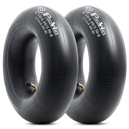 2 PCS 4.10/4.00/3.50-6 (13 x 4.00-6) Replacement Heavy Duty Inner Tube with TR87 Bent Valve Stem Compatible with Wheelbarrows, Mowers, Hand Trucks and More 3.50-6 4.00-6 4.10-6 Tire Tubes(T-025)