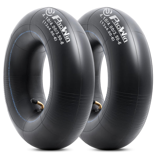 2 PCS 4.10/4.00/3.50-6 (13 x 4.00-6) Replacement Heavy Duty Inner Tube with TR87 Bent Valve Stem Compatible with Wheelbarrows, Mowers, Hand Trucks and More 3.50-6 4.00-6 4.10-6 Tire Tubes(T-025)