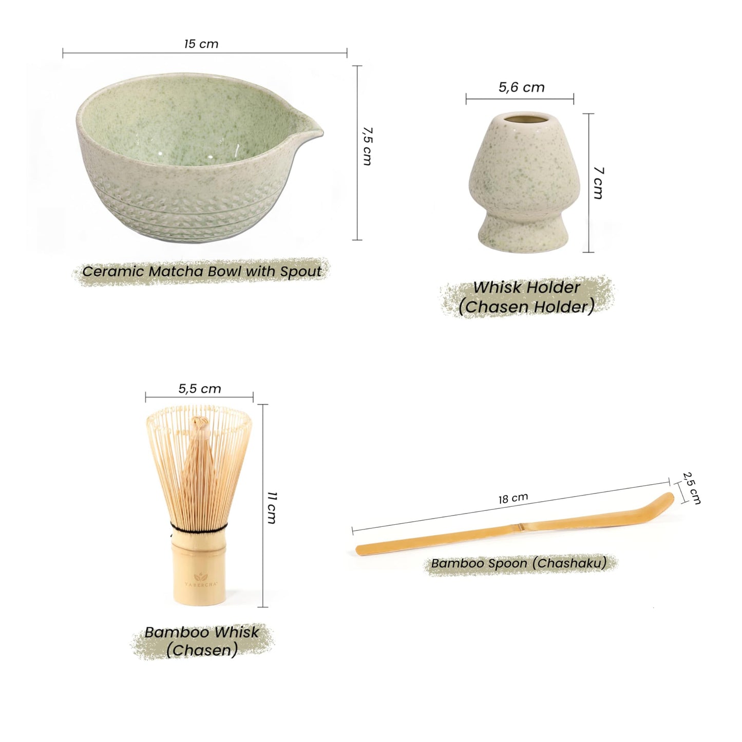 10 Pcs Matcha Whisk Set - 15 OZ Matcha Bowl with Spout and Whisk Holder & Measuring Cup - Bamboo Matcha Scoop and Spoon - Stainless Steel Sifter - Cleaning Brush - Matcha Kit for Japanese Tea Ceremony