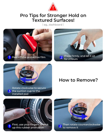 DIMONCOAT 2026 Upgraded for Car Mount Vacuum Magnetic Phone Holder Car, 360° Adjustable Suction Cup Phone Stand [109+LBS Suction & 2800gf Magnetic] for Car Accessories 17 Pro Max