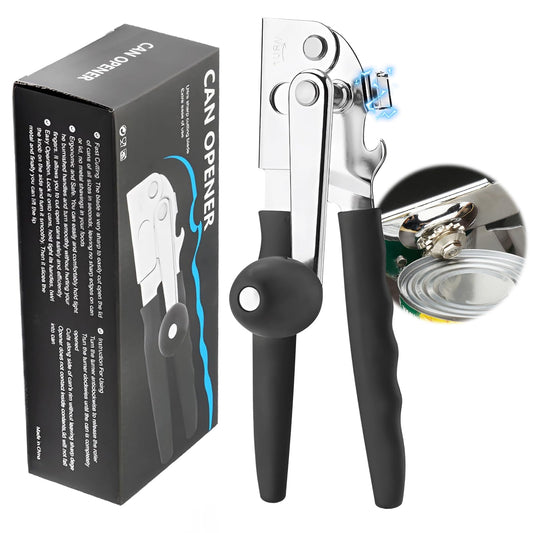 Roryimke Commercial Can Opener Manual Stainless Steel Heavy Duty Handheld Can Opener Extra-Long Handles Can Opener for Seniors for Big Cans