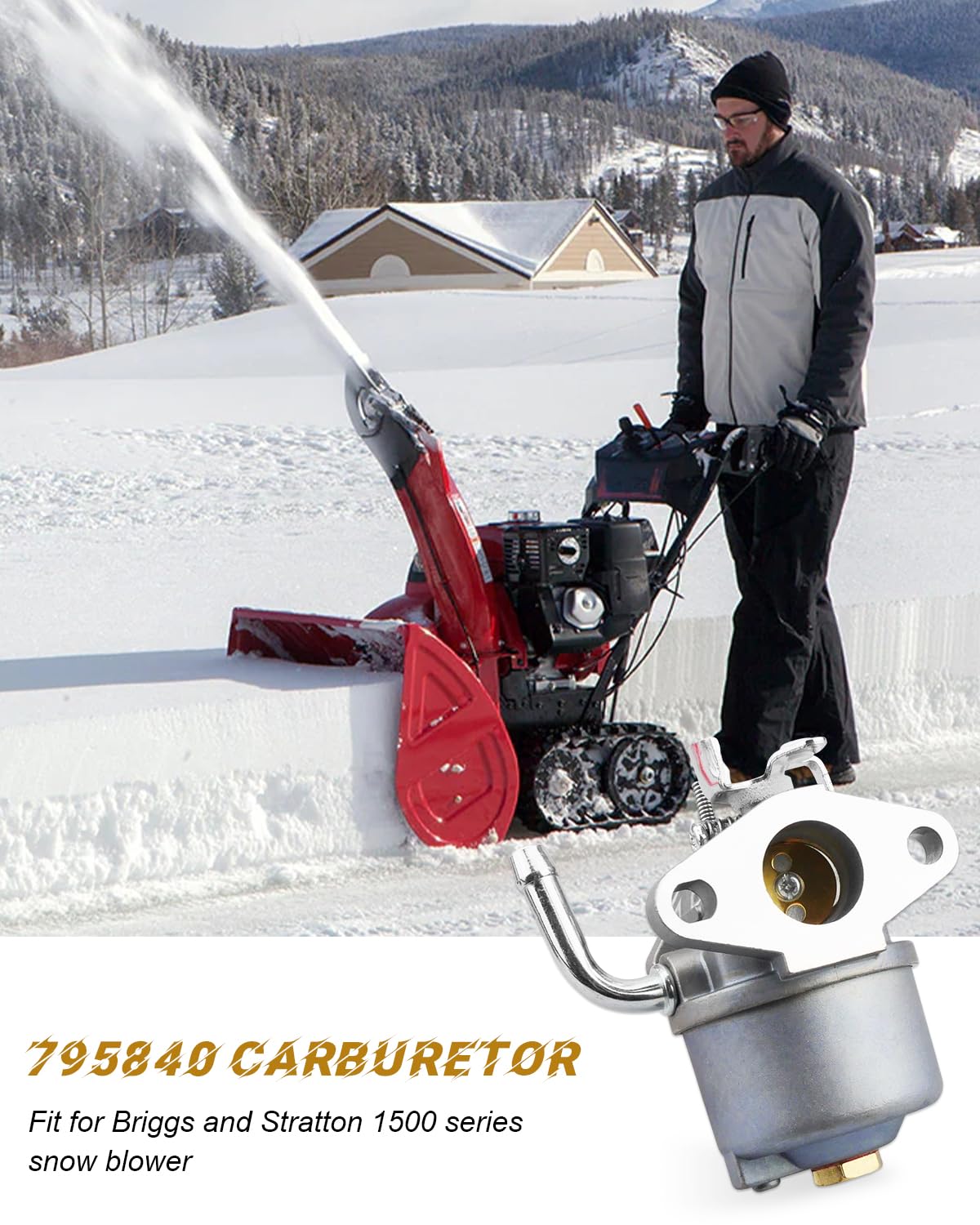 795840 Carb Fits for Briggs and Stratton 1500 series snow blower, snow blower carburetor