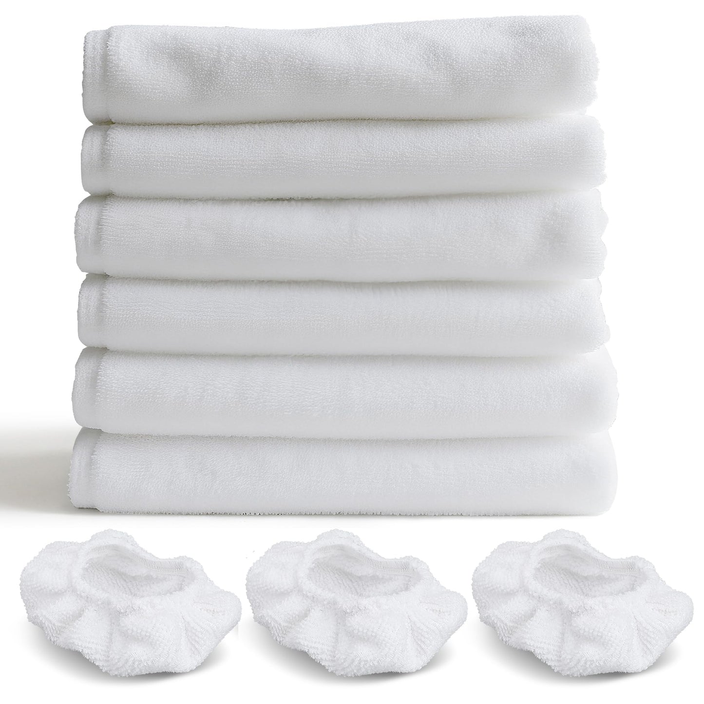 Waitbird 6 Pack Microfiber Mop Pads and 3 Pack Ironing Cloths Set Replacement, Compatible Steam Cleaner STC-EU168, Washable and Reusable