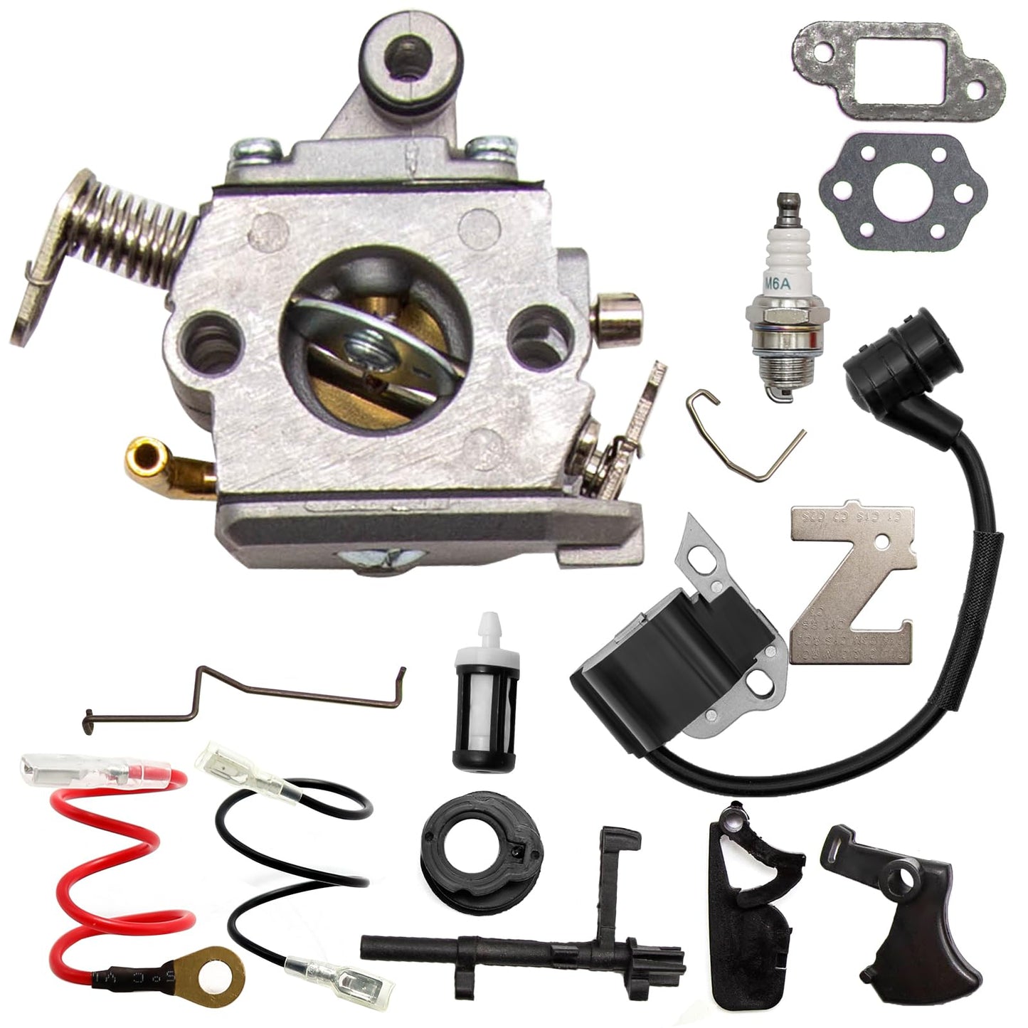 CADUFUELLY MS170 Carburetor Replacement for Stihl MS170 MS180 017 018 Chainsaw with Air Filter Fuel Oil Line Spark Plug Replaces C1Q-S57 C1Q-S57A C1Q-S57B 1130 120 0603
