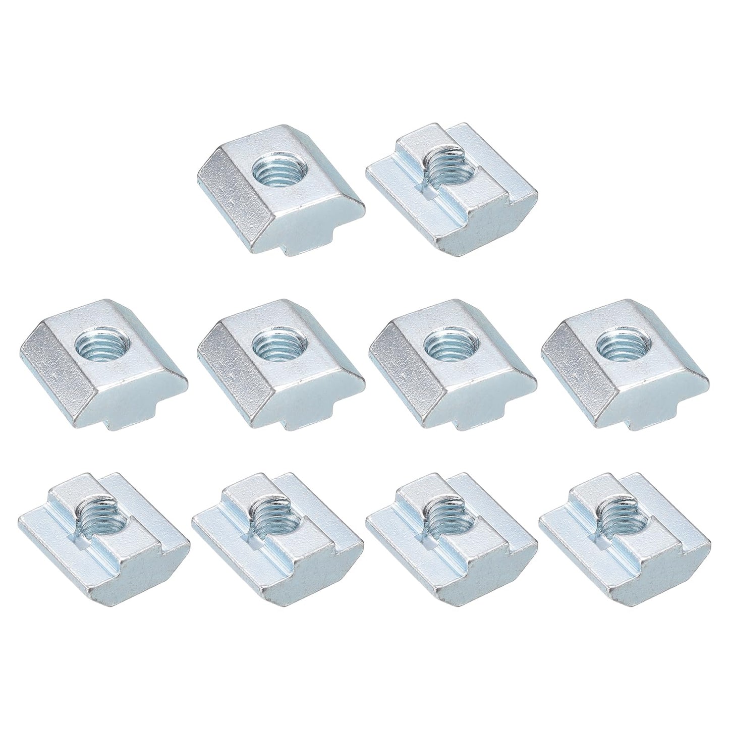uxcell T Nuts, 30pcs - Nickel Plated Carbon Steel T Slot Bolts, 4040 Series M8 Hammer Head Fastener, Sliding T Nuts for Aluminum Extrusion Profile (Silver)