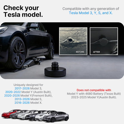 CYBERBEANS 4Pcs for Tesla Model S/3/X/Y Lifting Jack Pads Lift Stand Rubber Pad Set, 2016-2025 2026 Highland Juniper Accessories Lifting Pucks Kit with Storage Case