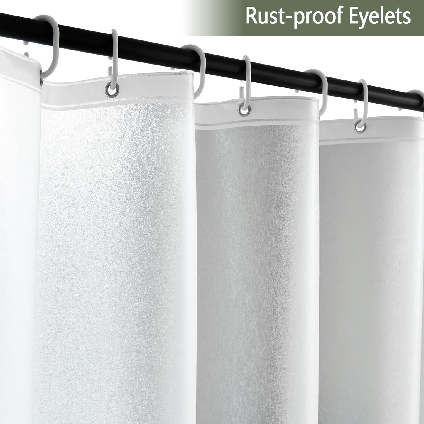 Seenus 72 x 84 inch Extra Long PEVA 9G Shower Curtain Liner Heavy Duty, Elegant 3D Silk Design Frosted Shower Curtain with 3 Large Magnets, Waterproof Plastic Shower Curtain for Bathroom