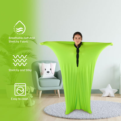 Sensory Sox Stretchy Body Socks Full-Body Wrap to Relieve Stress, Hyposensitivity Great for Boys, Girls with Autism, Anxiety (Small 47"x27", Green)