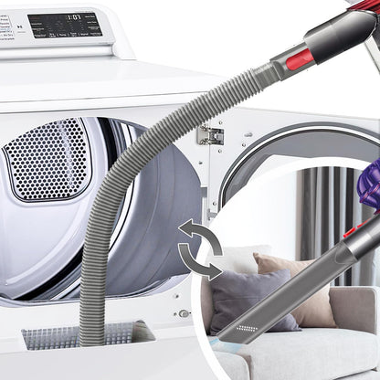 Sealegend Dryer Vent Cleaning Kit and Crevice Tool Compatible with Dyson Vacuum Attachment Removes Deep Lint Adapter Compatible with Dyson V7 V8 V10 V11 V12 V15 etc Cordless Vacuum Cleaner, Grey