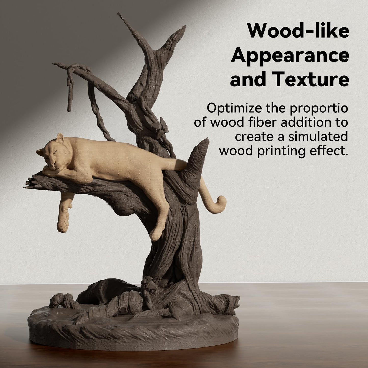 Kexcelled Real Wood Fiber PLA Filament 1.75mm,Natural Birch Wood PLA 3D Printer Filament 1kg Spool(2.2lbs), Compatible with Most FDM Printers