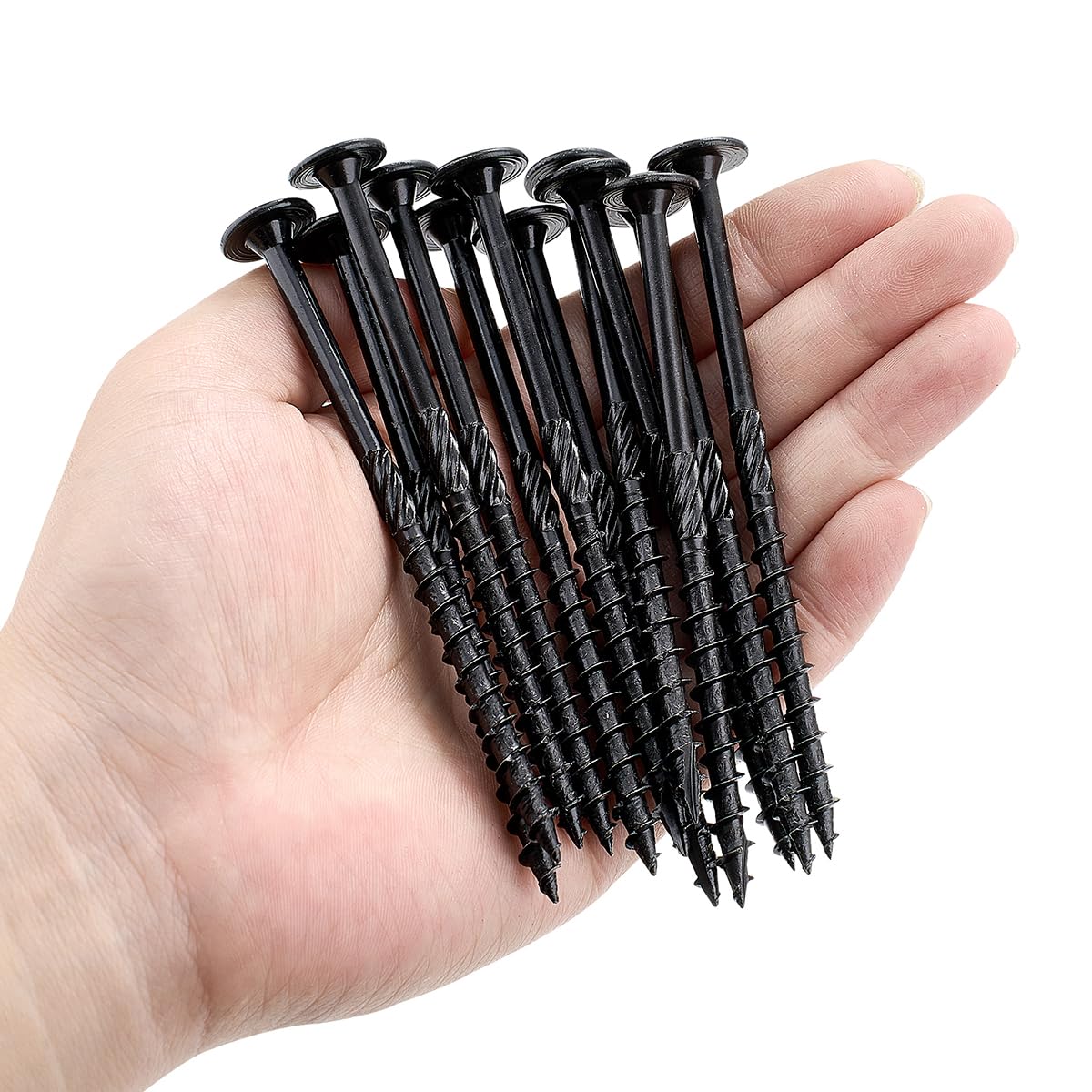 YCSJ 50 PCS(1.44lb), #14 x 4 Lag Screws, Structural Wood Screw 4 inch, Heavy Duty Construction Screw, Rust Resistant, Washer Head, Exterior Wood/Lag/Timber Screws, T30 Star Bit Included