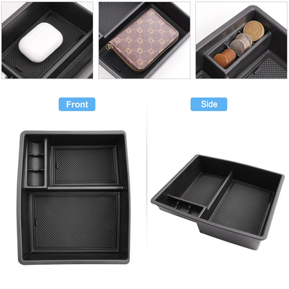 Coleya 2024 2025 2026 Tacoma Accessories Center Console Organizer for Toyota Tacoma (SR5/TRD Off-Road/TRD Sport/TRD Pro/Limited/Trailhunter) Durable ABS Plastic 2025 Tacoma Console Tray Insert (Black)