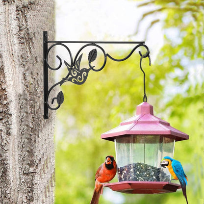 2 Pack Hanging Plants Bracket, Planter Hooks for Hanging Baskets, Retro Iron Metal Wall Decor Hook for Hanging Plant Flower Bird Feeders Indoor Outdoor Patio Decor(9.3 x 13in)