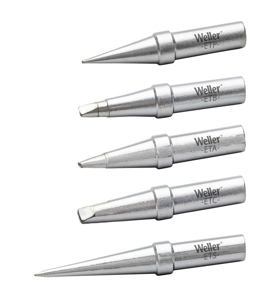 Weller WE1010 Soldering Tip Set (ETSET-5)- ETA, ETB, ETC, ETP, TETS, 5 PCS