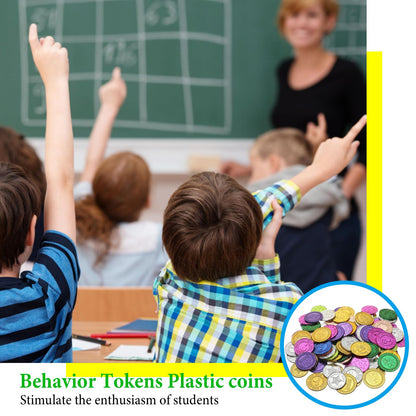 Auch 300 Pieces Behavior Tokens for Being Good Coins Plastic Coins Fake Coins Smile Face Plastic Kindness Coins for Classroom Behavior Incentives Teacher Handout Rewards Prizes (Being Good Coins)