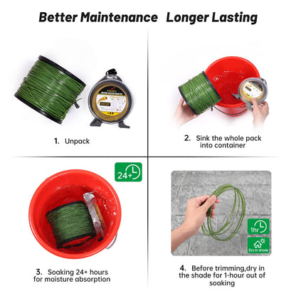 A ANLEOLIFE 5-Pound Heavy Duty Square .155-Inch-by-442-ft String Trimmer Line in Spool, with Built-in Line Cutter
