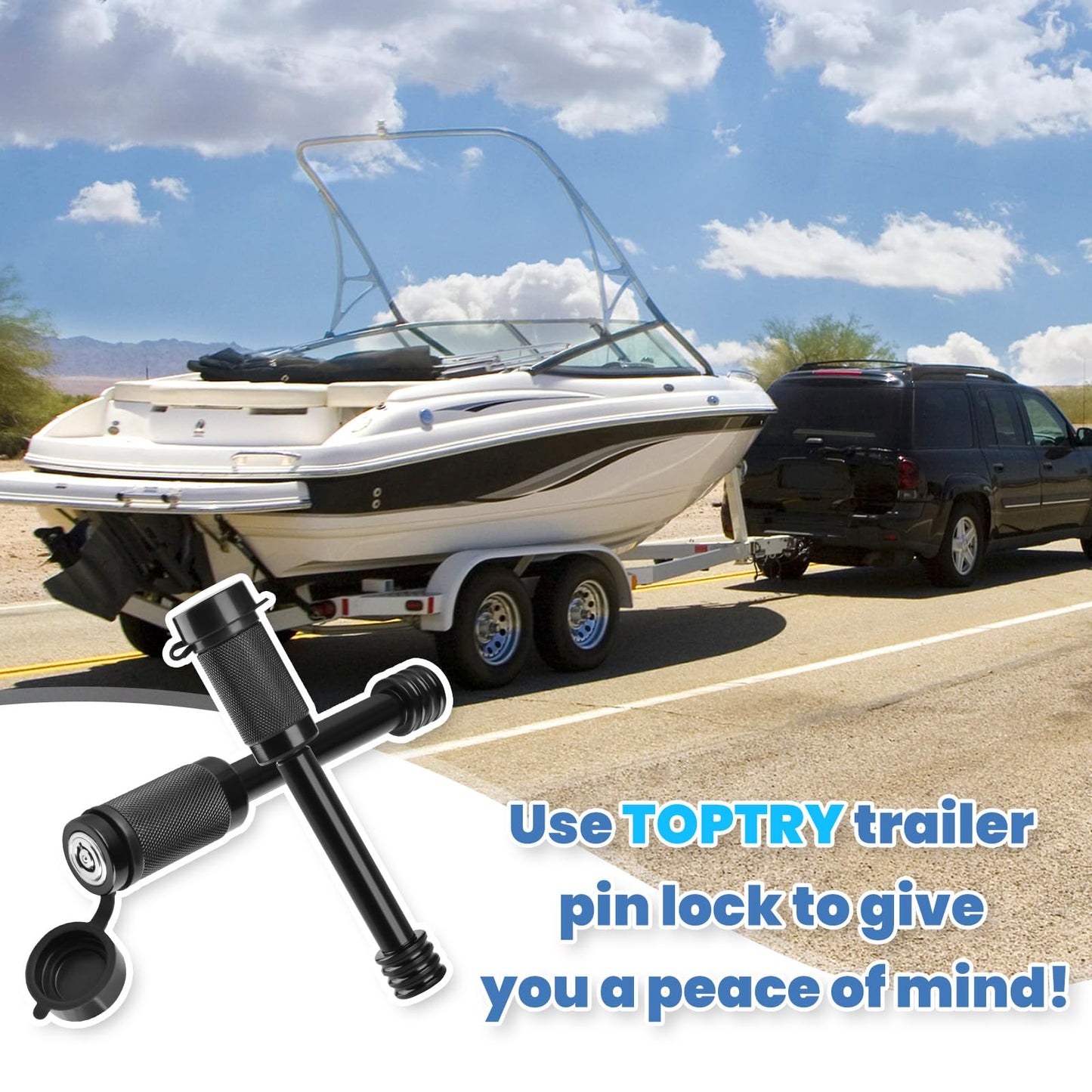 2 Pack Trailer Hitch Lock, Hitch Pin Lock with 5/8 Inch Diameter Anti-Theft Hitch Locking Pin for 2 Inch & 2-1/2 Inch Receiver, Black.