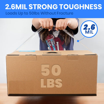 ADHES Clear Packing Tape Shipping Tape Packaging Tape Moving Tape, 54.68yard Per Roll 1.89inch Width 2.6Mil Thickness(12Rolls)
