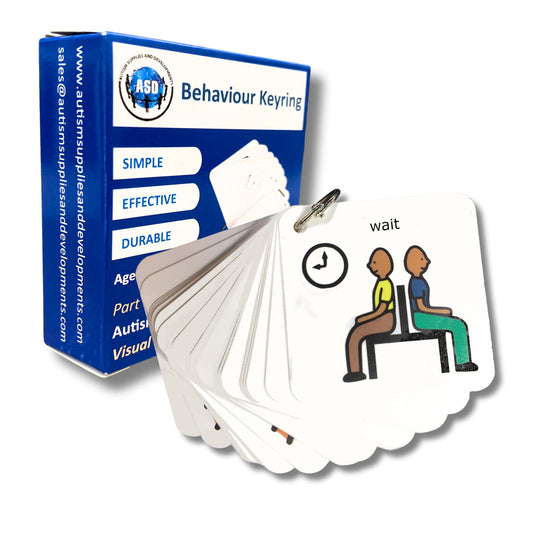 Behavior Keyring Lanyard -ABA Therapy Materials -Premium Plastic Material -Special Education Classroom Supplies -Autism Learning Materials (English)