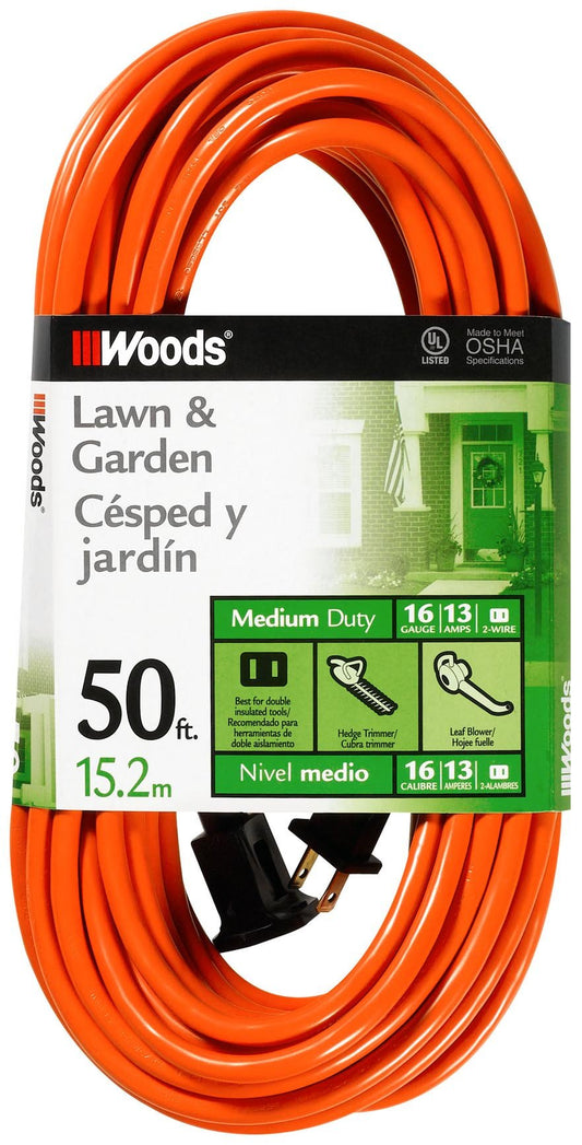 Woods 723 16/2 50-Foot Vinyl SJTW Extension Cord (Orange)