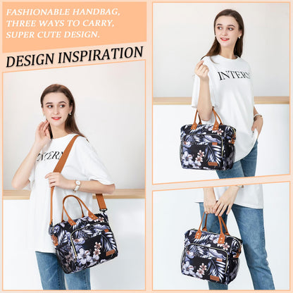 TuErcao Lunch Bags for Women - Boite a Lunch Femme Reusable Adult Sac a Lunch for Work, Hibiscus