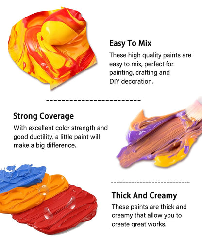 Colorful Permanent Fabric Paint, 26 Colors Soft Fabric Paint in Bottles (30ml/1oz) with Brushes, Palette,Non-Toxic Textile Paint for Clothes, T-Shirts, Shoes Art