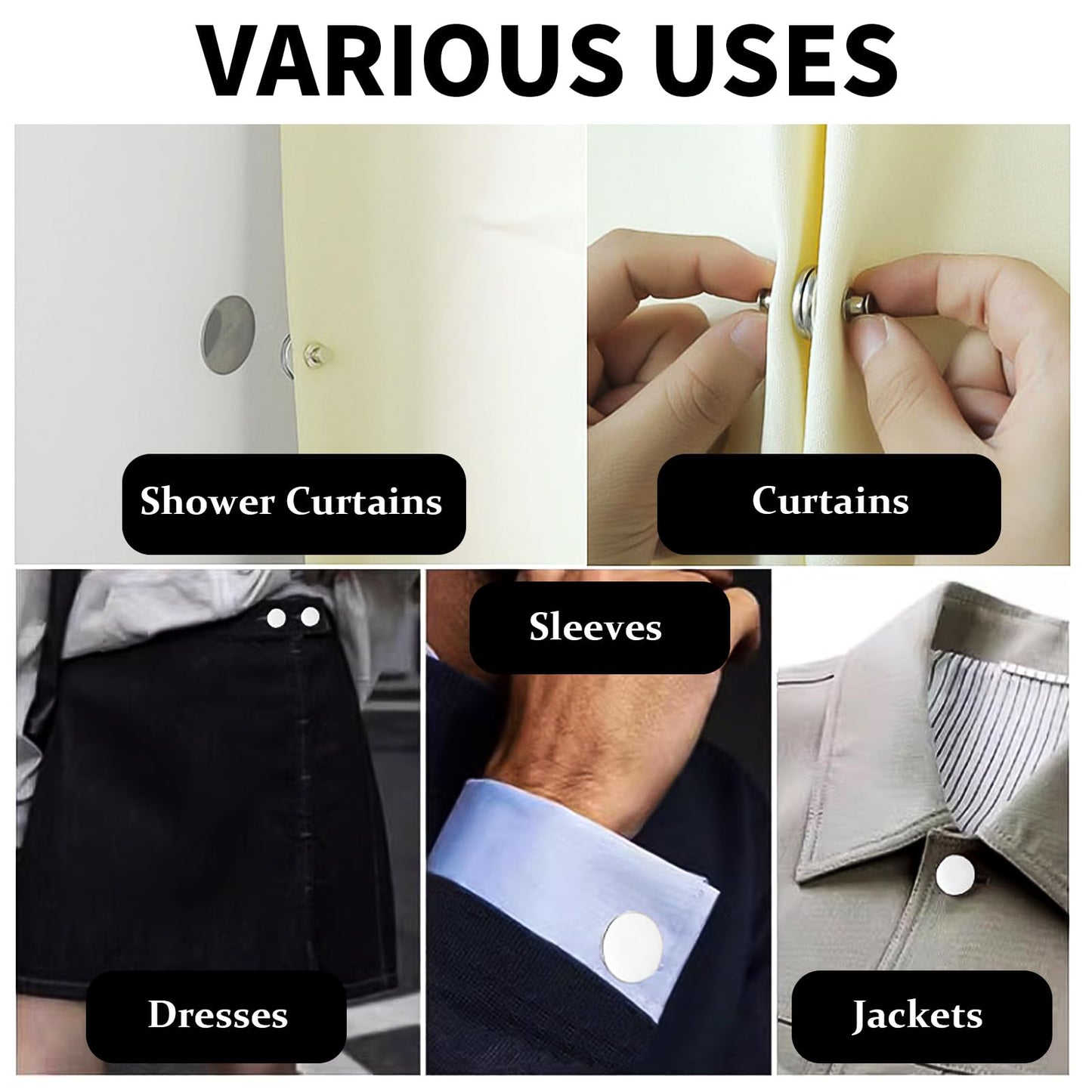 Curtain Magnets, Kaluofan 20Pairs Curtain Magnets Closure with 20Pairs Self-Adhesive Patch, Magnetic Curtain Clips Prevent Light Leaking for Home Bedroom Bathroom Office Draperies