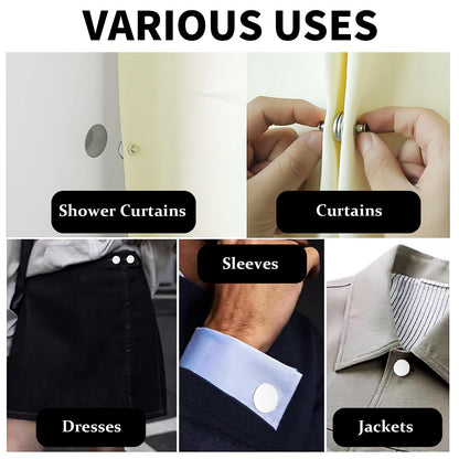 Curtain Magnets, Kaluofan 20Pairs Curtain Magnets Closure with 20Pairs Self-Adhesive Patch, Magnetic Curtain Clips Prevent Light Leaking for Home Bedroom Bathroom Office Draperies