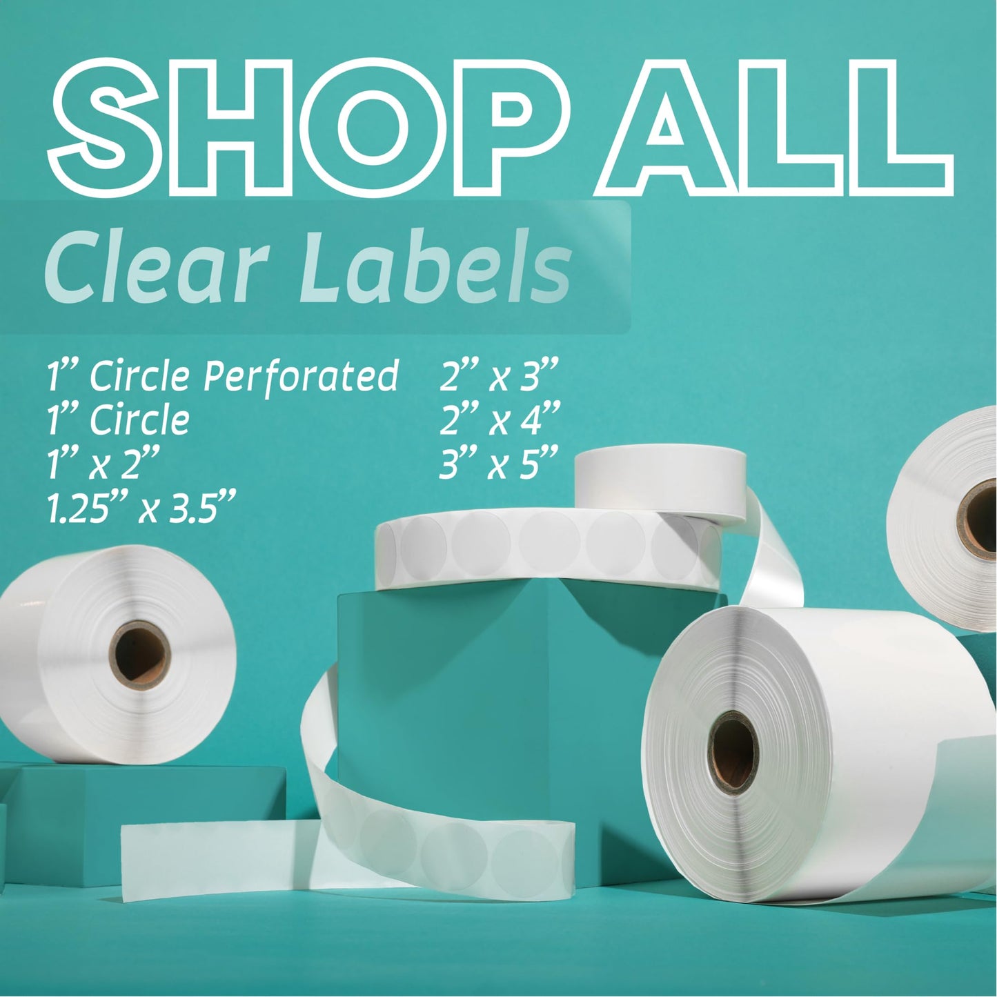 Aegis Adhesives - 3" X 5" Clear Label Covers (1 Roll, 500 Labels) Transparent Protective Stickers - NOT Printer Compatible - Protects UPC Barcodes, Addresses, Shipping Information