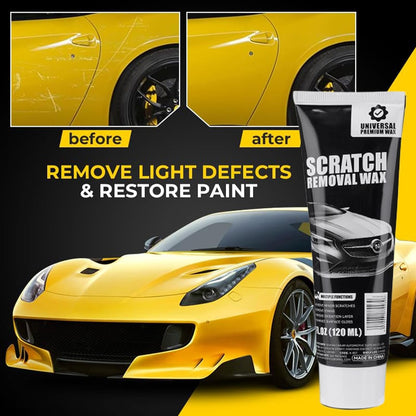 Scratch Remover for Vehicles，Scratch Removal Wax, Universal Premium Polishing Compound for Deep Scratches, 4 fl oz (120 ML), with Sponge and Cloth,White, Scratch Removal Wax