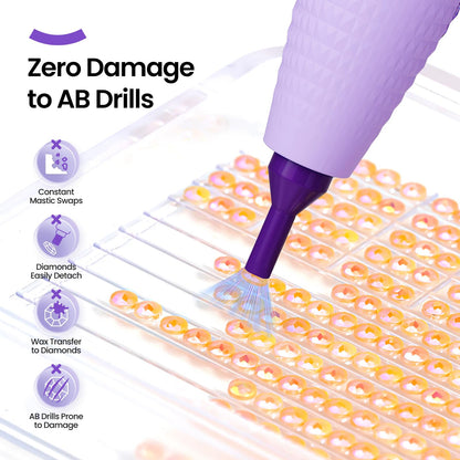 ARTDOT Electric Diamond Painting Pen Kits for Adults, Vacuum Cordless Diamond Art Pens Peinture Diamant Ergonomic Lightweight Design with Accessories and Tools Purple