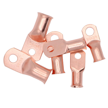 80PCS Battery Copper Terminal Connectors Cable Ring Lugs Kit, AWG6 4 2 1/0 Gauge 5/16 3/8 Crimp Wire Ends with Heat Shrink Tubing Assortment