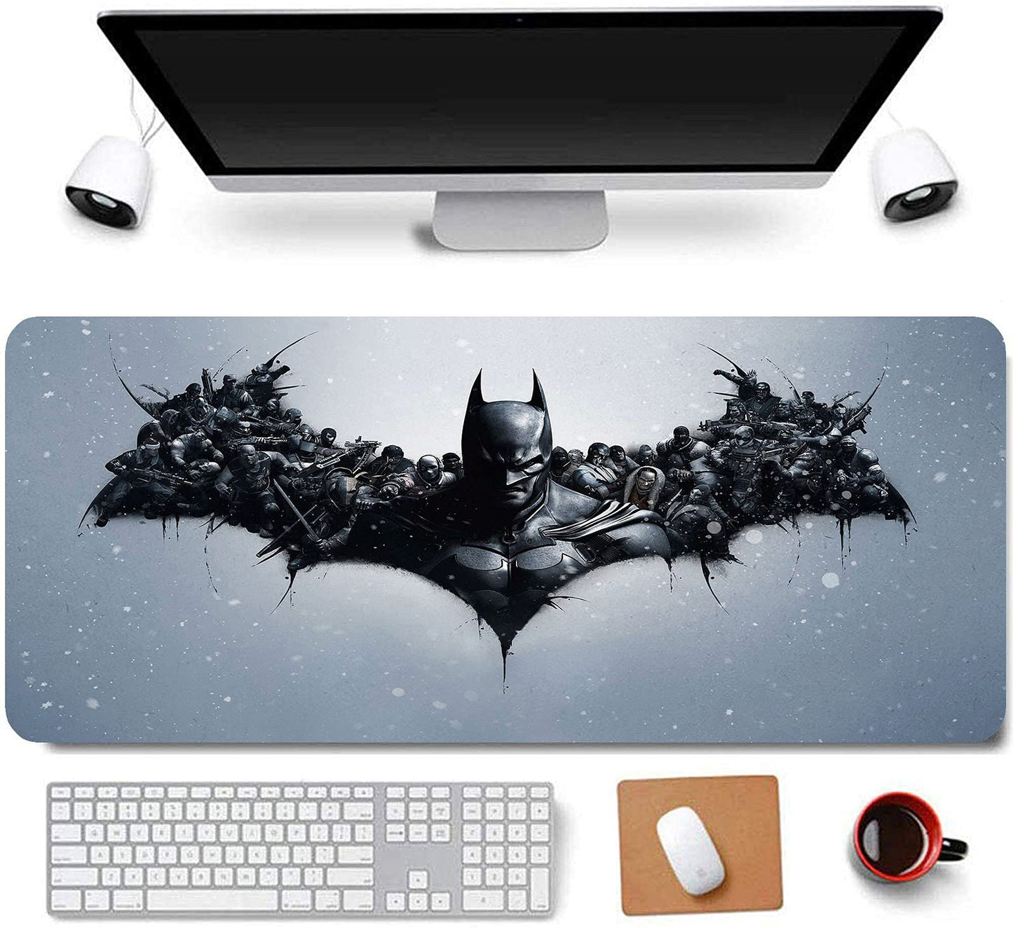 RTGGSEL 31.5x11.8 Inch Non-Slip Long Extended Large Gaming Mouse Pad with Stitched Edges XL Laptops Keyboard Mouse Mat(BAT-3)