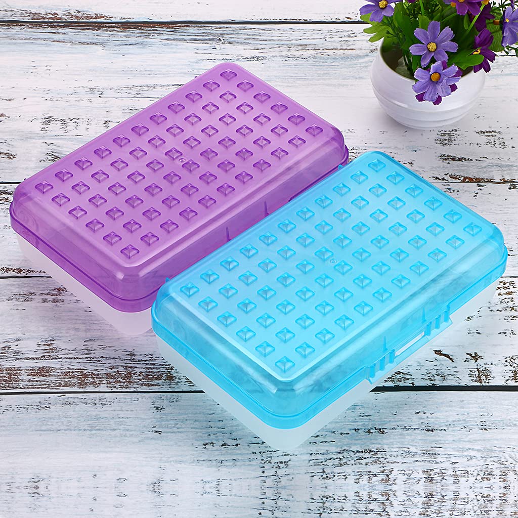 BTSKY Pack of 6 Multipurpose Utility Storage Box with Lid Snap Closure - Large Capacity Pencil Box for School Supplies, Plastic Pencil Case Organizer Box For DIY Beads Supplies