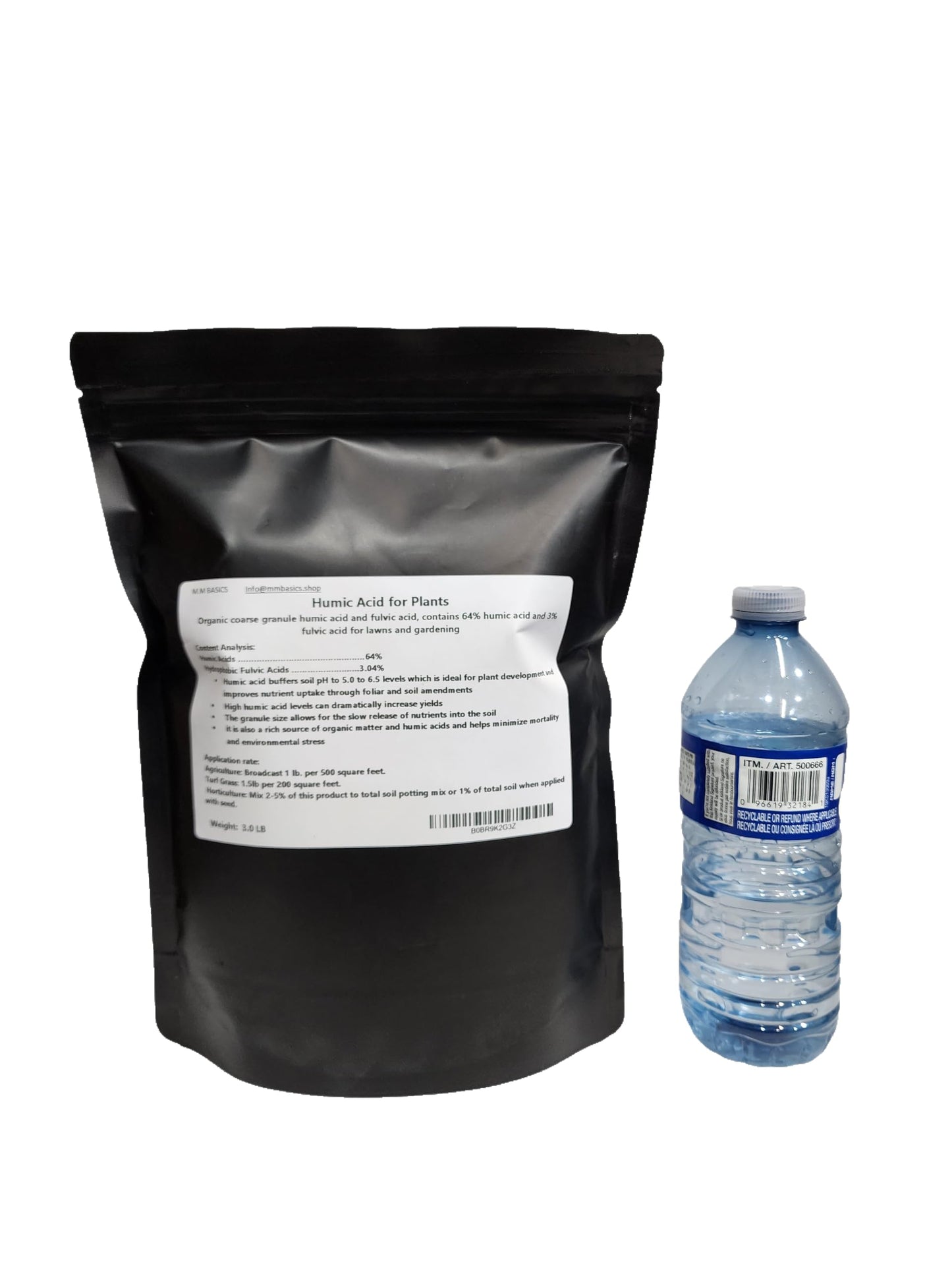 3 lbs.-Humic Acid for Plants-Organic Granule Raw Mineral Humic Acid 64% and Fulvic Acid 3%, for Lawns and Gardening 1.36 Kg (3 lbs.)