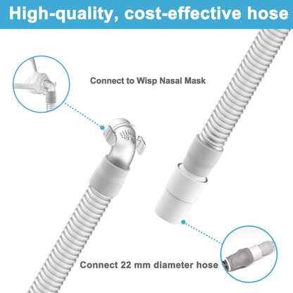 2 Packs Replacement Tubing Assembly Compatible with Respironics WISP, Only Short Tube with Elbow and Swivel, Quick Release& Noise Free