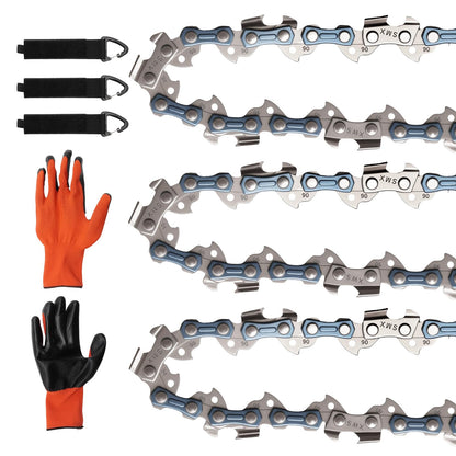 Anxingo 3 Pack 56 Drive Links Chainsaw Chain, 16 Inch 3/8" LP Pitch .043'' Gauge, Replacement for EGO