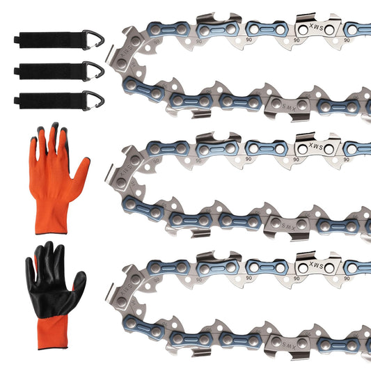Anxingo 3 Pack 56 Drive Links Chainsaw Chain, 16 Inch 3/8" LP Pitch .043'' Gauge, Replacement for EGO