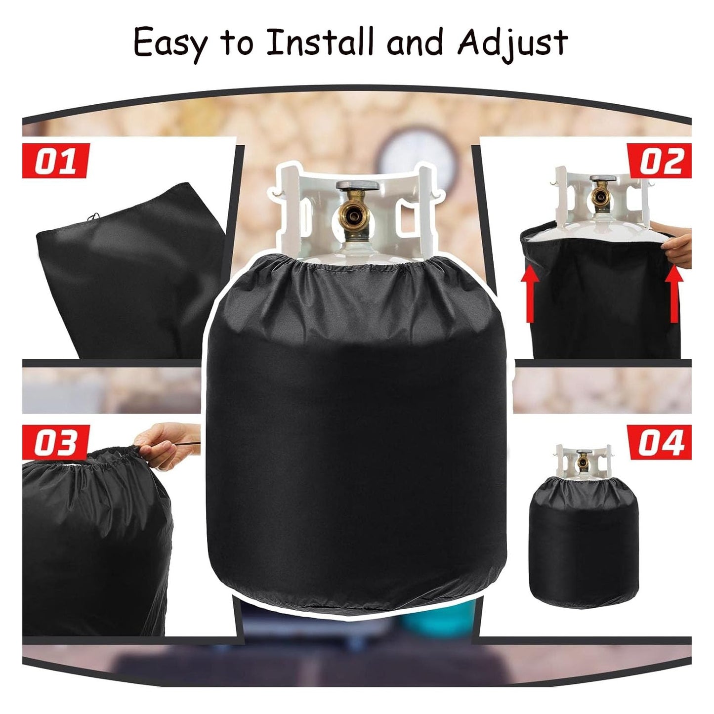AEIMIAIDE Propane Tank Cover, Outdoor 420D Heavy Duty Waterproof Coversfor Standard 20lb Tank Cylinder, Waterproof and UV Resistant Gas Cylinder Cover, Traveling Camping Use