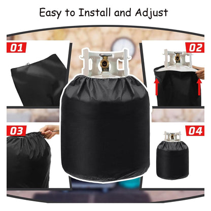 AEIMIAIDE Propane Tank Cover, Outdoor 420D Heavy Duty Waterproof Coversfor Standard 20lb Tank Cylinder, Waterproof and UV Resistant Gas Cylinder Cover, Traveling Camping Use